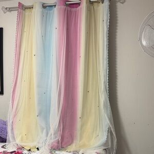 Pastel Gradient Curtains with Star Accents